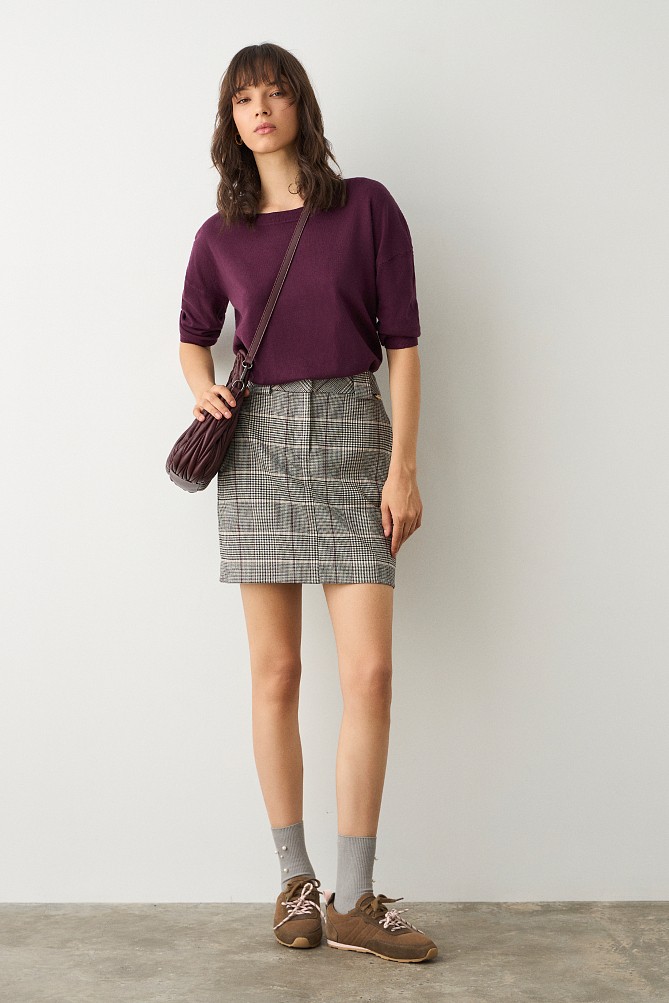 Checkered mini skirt