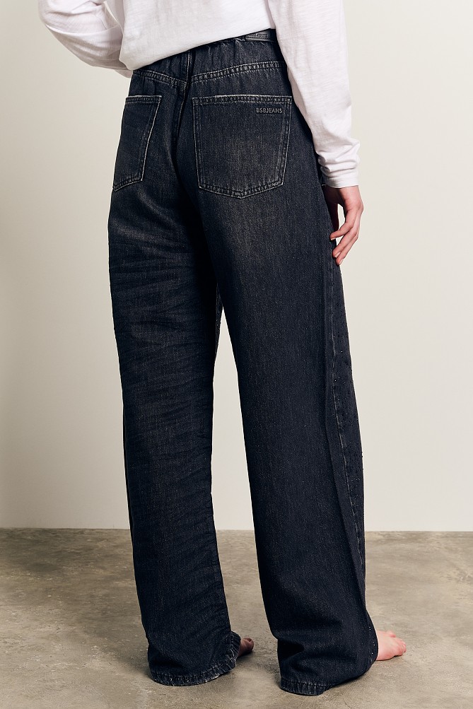 Lexa denim pants with rhinestones