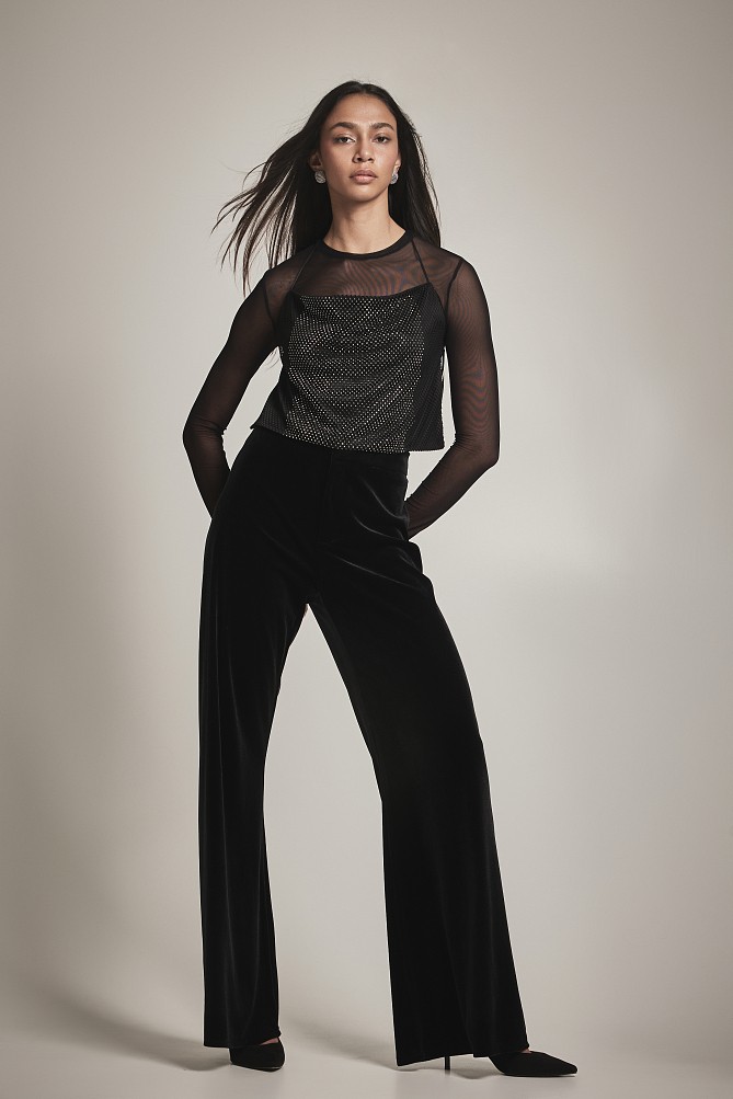 Backless top with rhinestones - Gold label