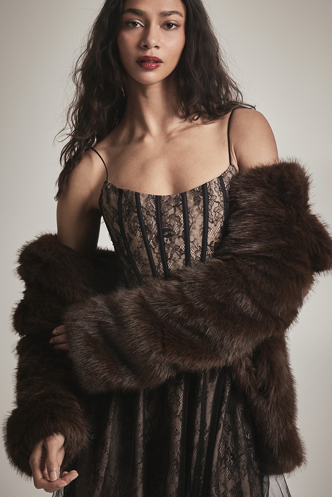 Μίνι φόρεμα με δαντέλα - Gold label