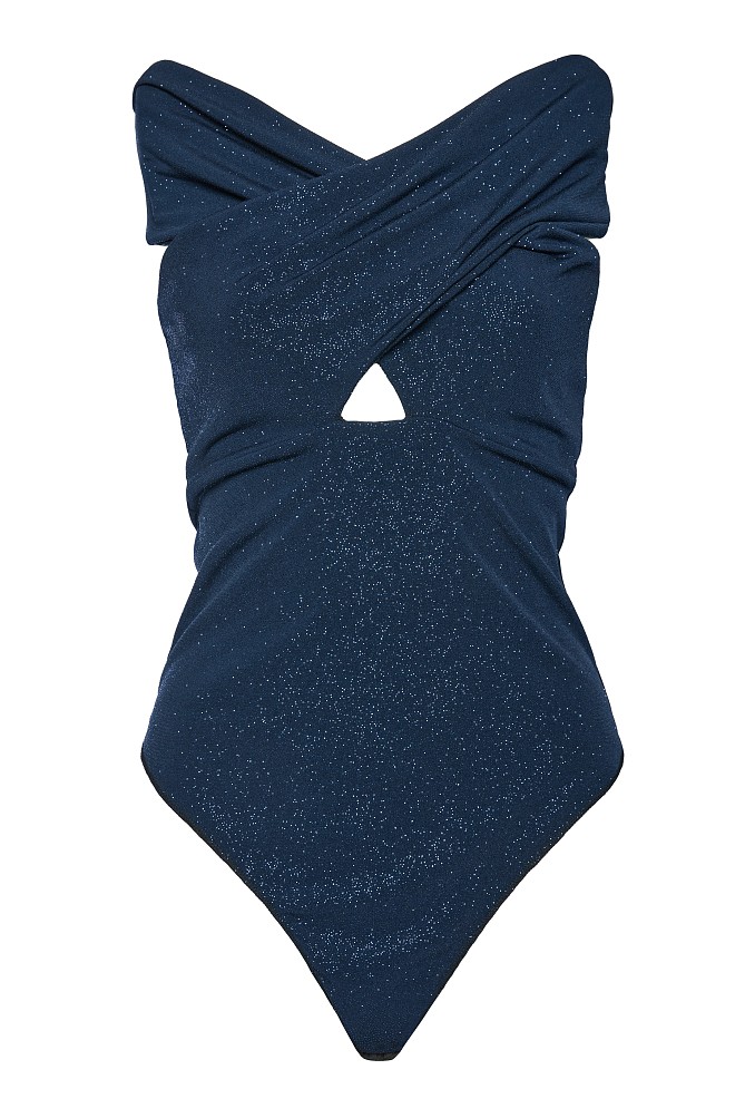 Off shoulder body with lurex - Gold label