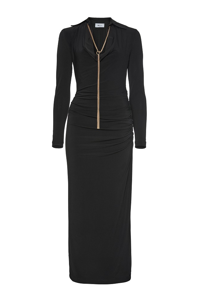 Rochie midi drapată cu lanț
