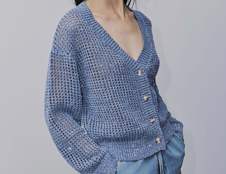 Cardigan din tricot cu paiete | BSB Fashion