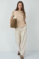 Satin blouse with short sleeves
