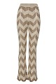 Pantalones tejidos de lúrex con estampado en zigzag