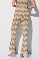 Pantalones tejidos de lúrex con estampado en zigzag