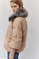 Πουπουλένιο puffer με γούνα