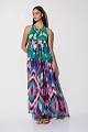 Maxi printed dress with ruffles