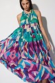 Maxi printed dress with ruffles