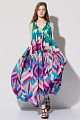 Maxi printed dress with ruffles