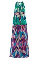 Maxi printed dress with ruffles