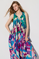 Maxi printed dress with ruffles