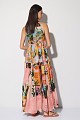 Vestido largo estampado con volantes