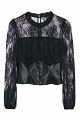 Lace blouse with a leather corset