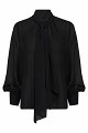 Muslin blouse with a tie-neck detail