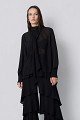 Muslin blouse with a tie-neck detail