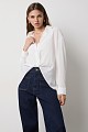 Crepe shirt with a lace top