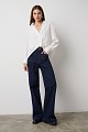 Crepe shirt with a lace top