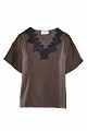 Shortsleeve blouse with lace