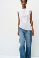 Blouse with lace and satin touch