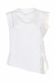Blouse with lace and satin touch