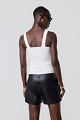 Sleeveless ribbed top with rhinestones