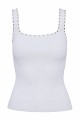 Sleeveless ribbed top with rhinestones