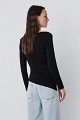 Asymmetric long-sleeve blouse