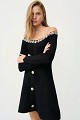 Off-shoulders mini dress with embellished stones and crystals