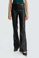 Leather-look flared trousers