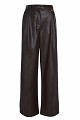 Pantaloni wide leg cu aspect de piele și pliuri