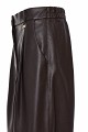 Pantaloni wide leg cu aspect de piele și pliuri
