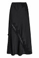 Midi satin skirt with lace