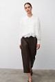 Cardigan with collar and lace