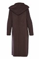 Long cardigan with hood and faux fur pockets