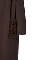 Long cardigan with hood and faux fur pockets