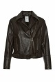 Leather-look jacket with belt