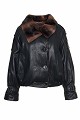 Leather-look jacket with faux fur lining
