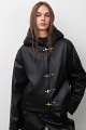 Яке с кожена визия и качулка