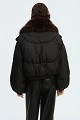 Cropped jacket with faux fur collar