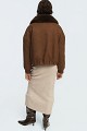 Suede jacket with faux fur