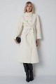 Long coat with a high collar and gold-tone buttons