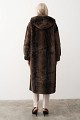 Long hooded faux fur coat