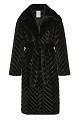 Long faux fur coat with textured pattern