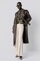 Leather-effect trench coat