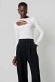 Sweater with cut-out detail and rhinestones