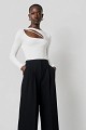 Sweater with cut-out detail and rhinestones