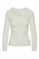 Sweater with cut-out detail and rhinestones