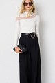 Knitted top with sheer detailing and rhinestone embellishments