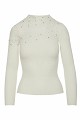 Top din tricot cu detaliu transparent și pietricele